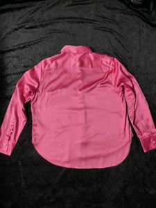 🌸Pink Satin Button-Down Shirt