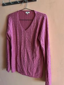 Pink Cable Knit Sweater