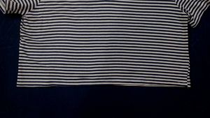 Striped Top with Lace Collar