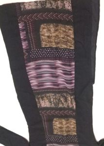 Women Black A Line Printed Straight Kurta