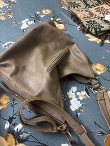 brown leather bag