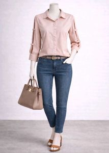 Pink Cutout Sleeve Blouse
