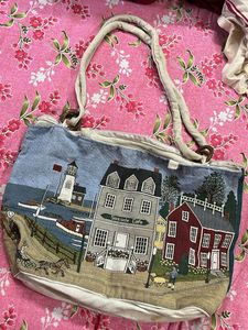 Coastal Scene Tapestry Tote Bag