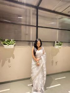 Elegant White Saree