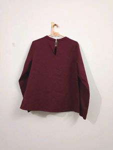 Burgundy Long Sleeve Top