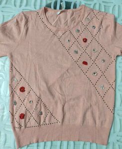 Peach Color Pre Winter Top In Sale