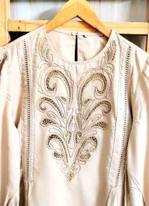 Elegant Embroidered Baige Top si,e-42