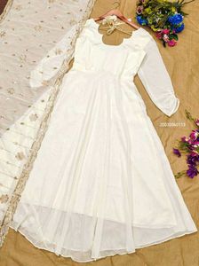 White Anarkali Suit