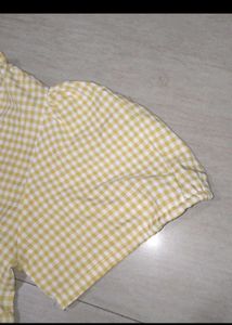 Pinteresty Picnic yellow white Cute Mini Dress