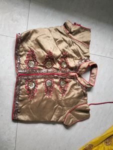 Bridal Haldi Outfit Crop Top With Ghagara