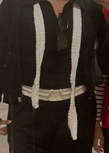 Handmade Crocheted Skinny Scarf - white