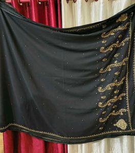 Black Saree with Embroidered Blouse
