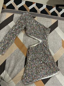Multi colour Slit Sequence Dress