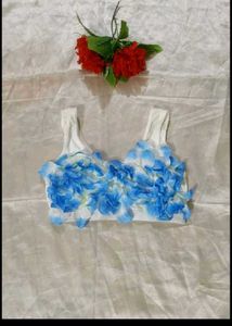Blue Floral Tank Top