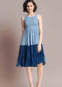 Blue Tiered Dress
