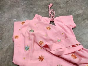 Pink Floral Kurta