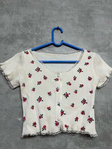 Floral Print Crop Top