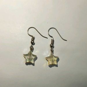 Handmade Clear Star Earrings