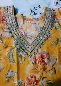 Yellow Flower woman Kurti