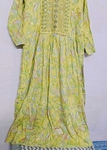 Yellow Embroidered Kurta Set With Dupatta
