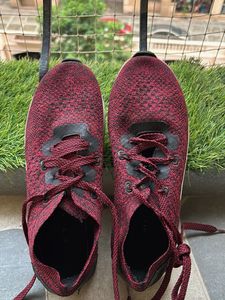 maroon sneakers