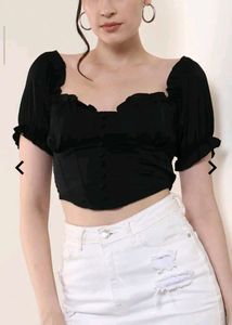 Black Corset Crop Top