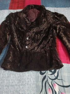 Women Fancy Chocolate Colour Coat