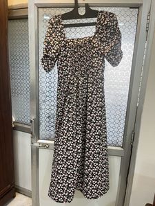 Never Used Harpa Black floral Printed ALine Dress