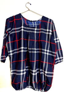 Blue Plaid Top