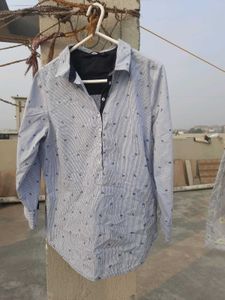 Zara Stripes Blue Shirt Women