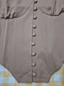 Brown Chic Look Corset Top