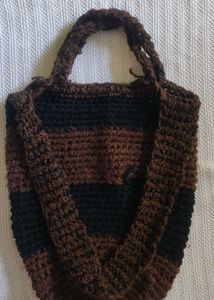 Crochet Striped Tote Bag