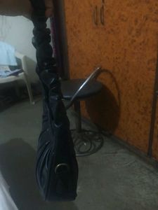 Black Ruched Handle Bag