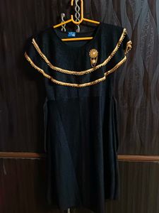 Black and Golden Ruffle Dress