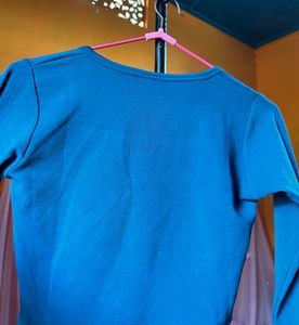 Blue Full Sleeve Corset    Top