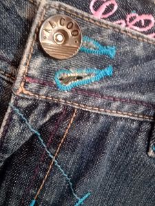 Embroidered Denim low rise shorts