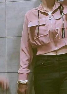 Pink Zip-Up Jacket (crop)