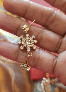 Long American Diamond Necklace Set