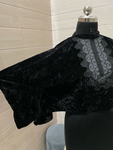 Zara Elegant Black Velvet Blouse