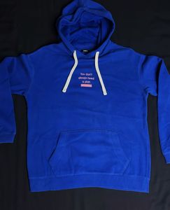 SPAO Blue Graphic Hoodie - &#39;No Plan&#39;