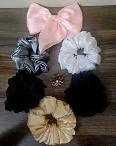 Scrunchies, Hair Clip Set (With Free Ring)