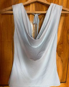 Newme Powder Blue Backless Top