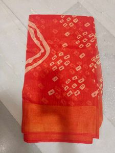 Pretty Orange Saree Hardly Used