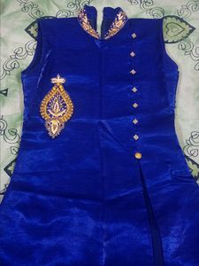 Blue Lehnga Kurti With Dupatta