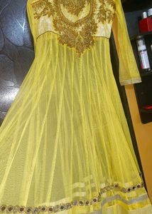 Yellow Embroidered Anarkali Suit