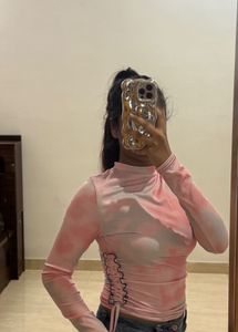 Pink Tie-Dye Long Sleeve Top