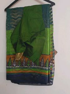 Kanjivaram Hand Print Saree