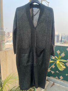 Cozy Grey Green Knit Cardigan