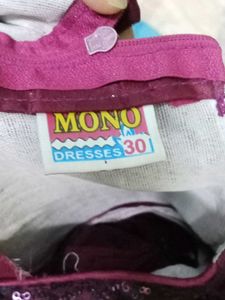 Dark Purple Colour Smooth Net Frock
