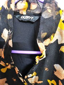 Floral Print Sheer Mini Dress